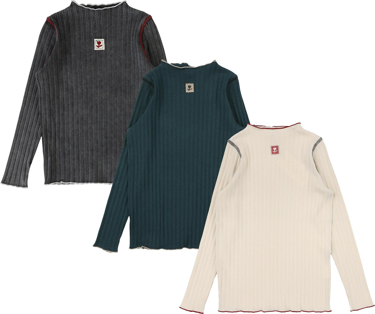 Lil Legs Wardrobe Staple Collection Boys Girls Contrast Funnel Neck Turtleneck - GCFNT Lil Legs Wardrobe Staple Collection Boys Girls Contrast Funnel Neck Turtleneck - GCFNT
