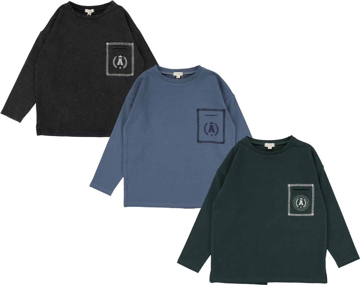 Lil Legs Wardrobe Staple Collection Boys Pocket Long Sleeve T-shirt - BPT Lil Legs Wardrobe Staple Collection Boys Pocket Long Sleeve T-shirt - BPT