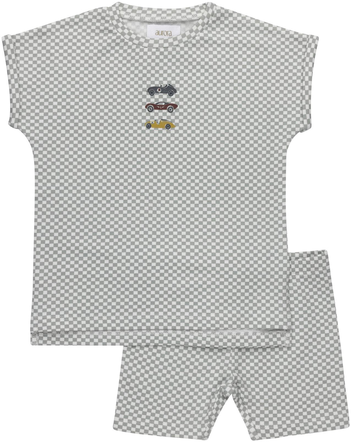 Aurora Baby Boys Check Race Car Outfit - ASS26-073 Aurora Baby Boys Check Race Car Outfit - ASS26-073