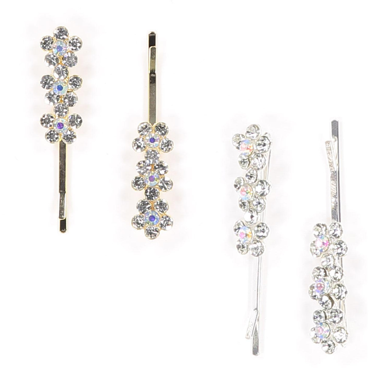 Keshet Diamond Multi Flower Hair Pin 2 Pack - LBP-0005 Keshet Diamond Multi Flower Hair Pin 2 Pack - LBP-0005