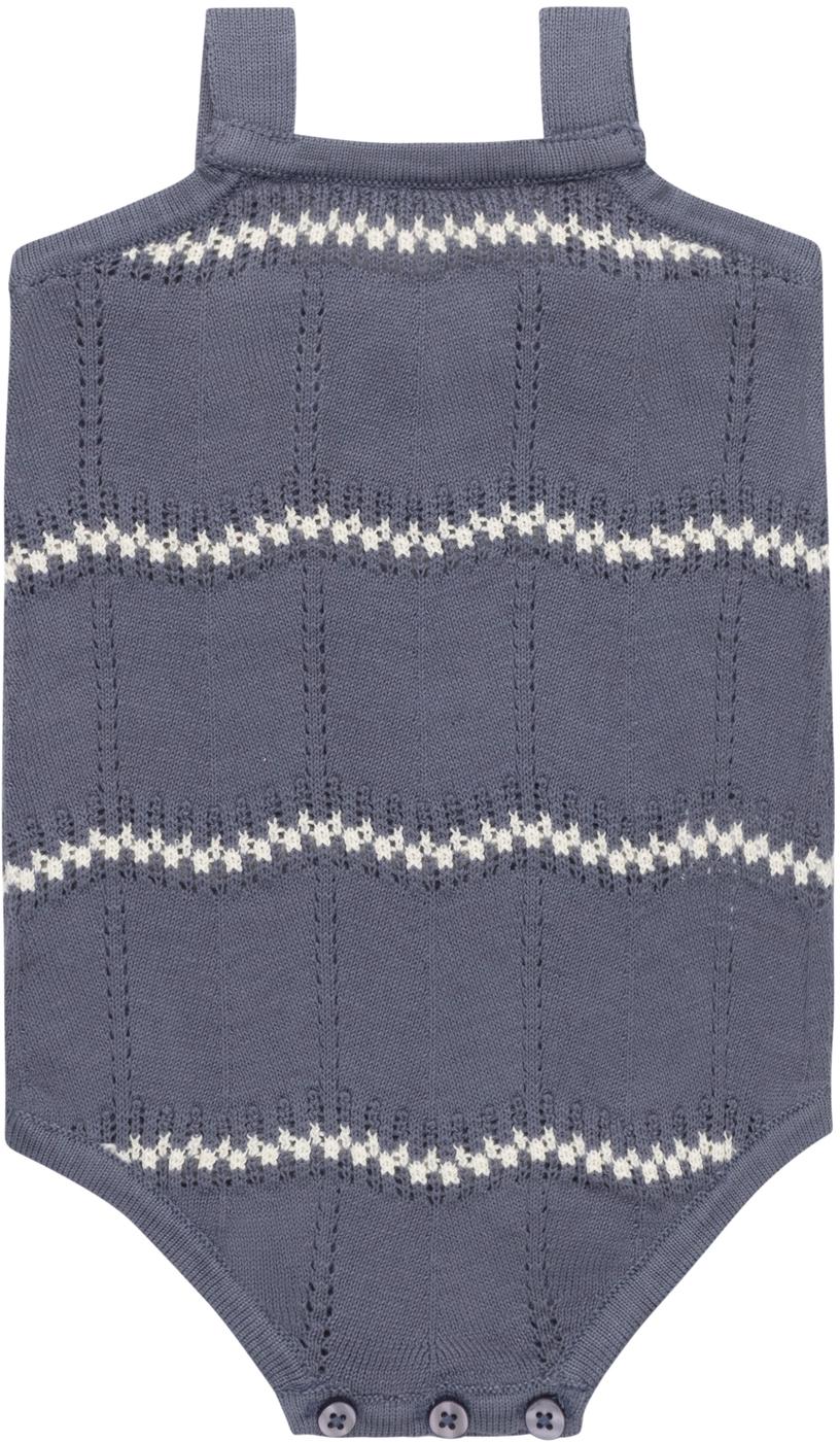 Looms by Ely's & Co. Baby Boys Wavy Knit Romper - LSS26-0098 Looms by Ely's & Co. Baby Boys Wavy Knit Romper - LSS26-0098