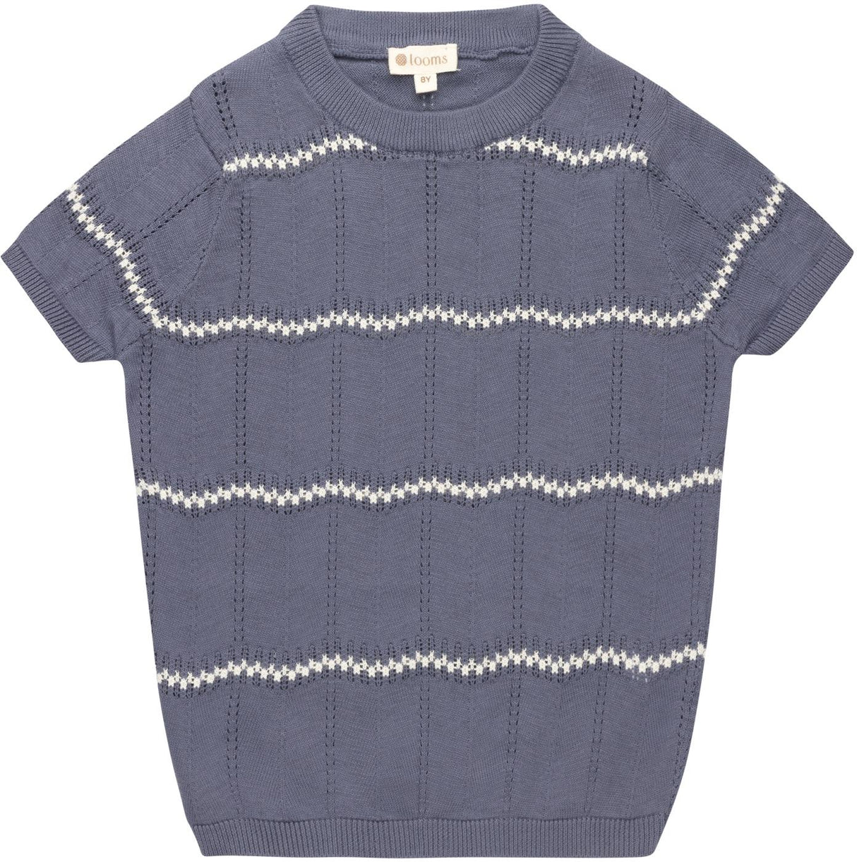 Looms by Ely's & Co. Boys Wavy Knit Short Sleeve Sweater - LSS26-0098 Looms by Ely's & Co. Boys Wavy Knit Short Sleeve Sweater - LSS26-0098