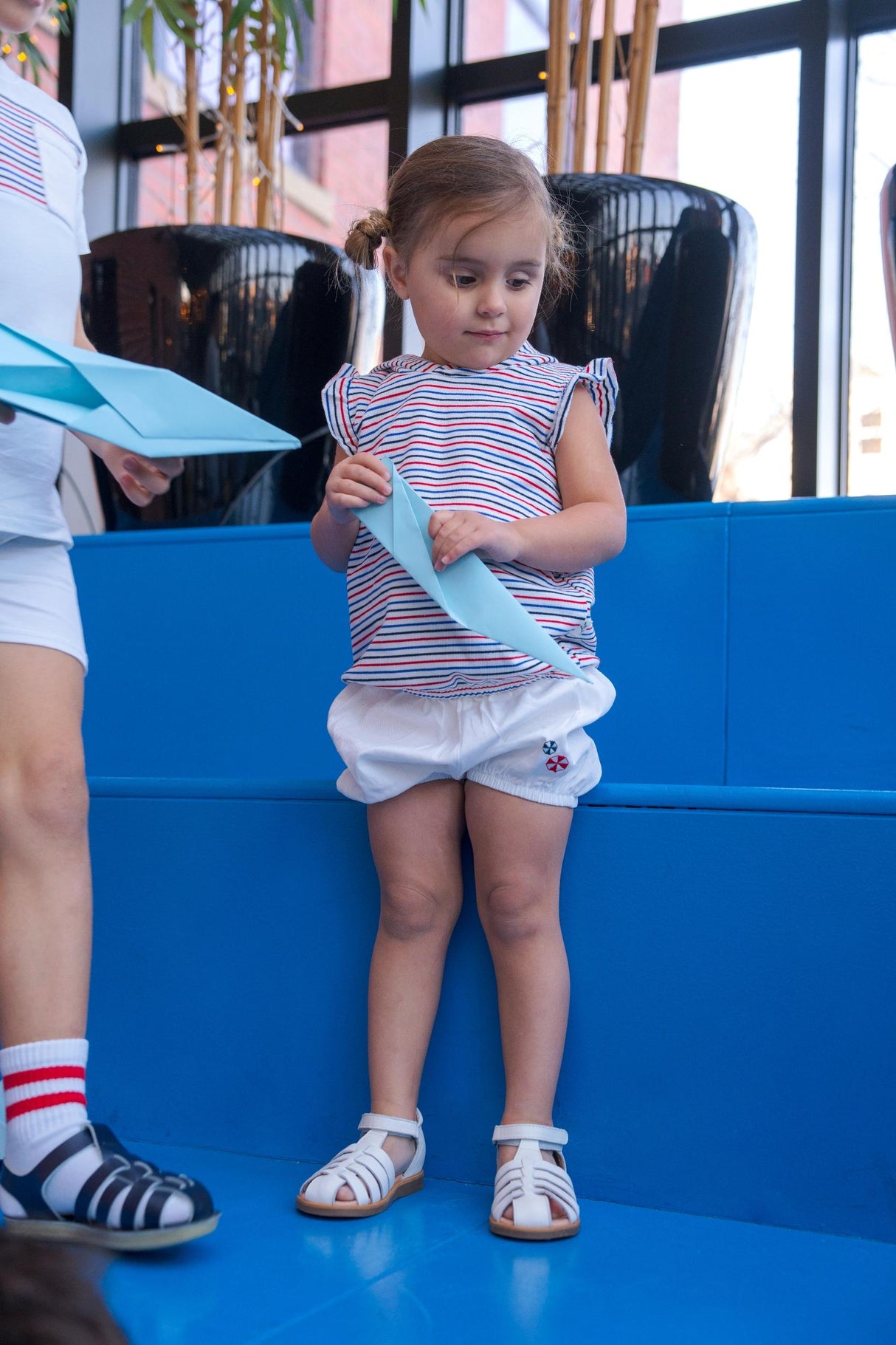 Bondoux Bebe Baby Girls Striped Umbrella Outfit - S25-238TPG Bondoux Bebe Baby Girls Striped Umbrella Outfit - S25-238TPG