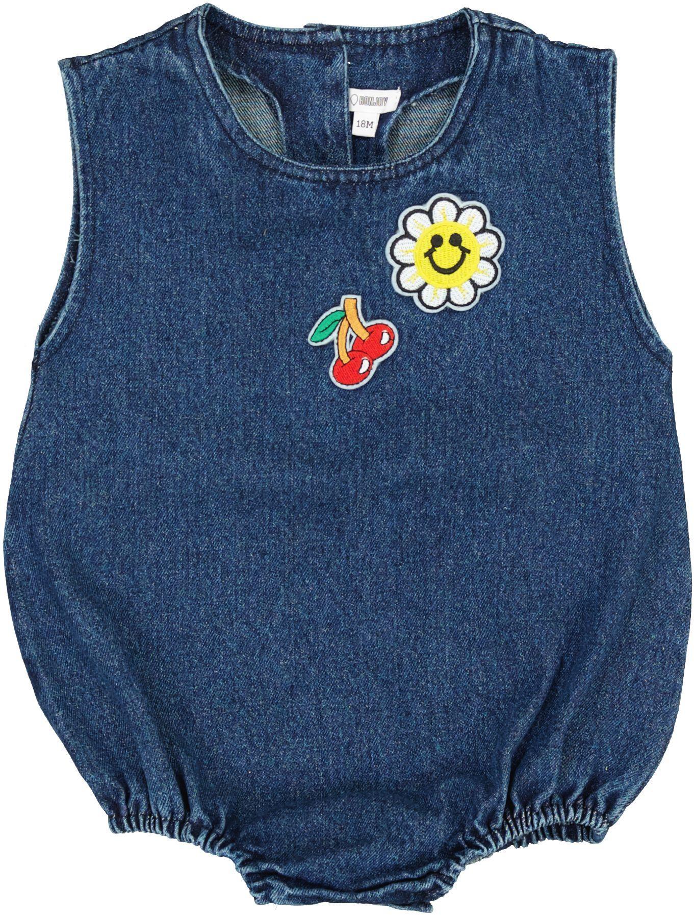 Bonjoy Baby Girls Jean Emoji Romper - BTSS26009R – ShirtStop