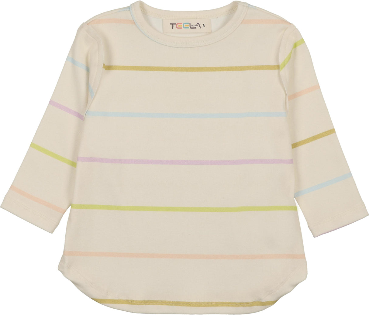 Teela Girls Teens Stripe 3/4 Sleeve T-shirt - 22-051 Teela Girls Teens Stripe 3/4 Sleeve T-shirt - 22-051