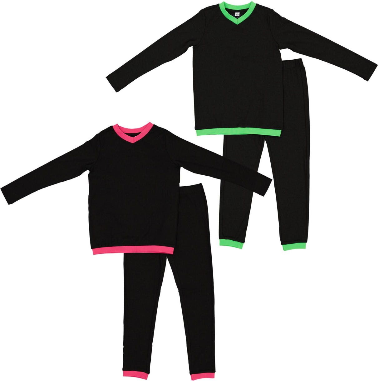 Purple Panda Boys Girls V Neck Cotton Pajamas - Contrast Purple Panda Boys Girls V Neck Cotton Pajamas - Contrast