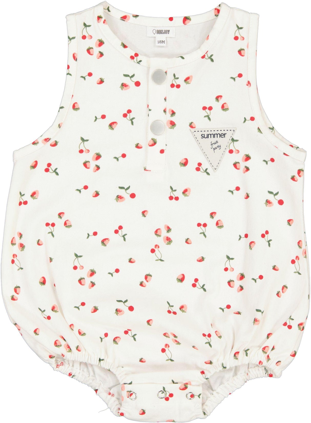 Bonjoy Baby Girls Fruit Party Denim Romper - BTSS26026DR Bonjoy Baby Girls Fruit Party Denim Romper - BTSS26026DR