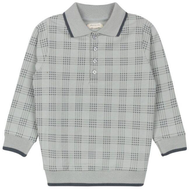 Ely's & Co Boys Plaid Long Sleeve Polo Sweatshirt - AW25-0034 Ely's & Co Boys Plaid Long Sleeve Polo Sweatshirt - AW25-0034