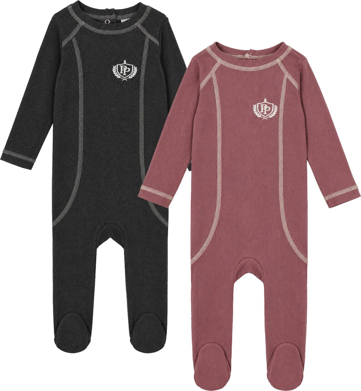 Purple Panda Baby Boys Girls Ribbed Cotton Footie - PJ-BX-261409 Purple Panda Baby Boys Girls Ribbed Cotton Footie - PJ-BX-261409