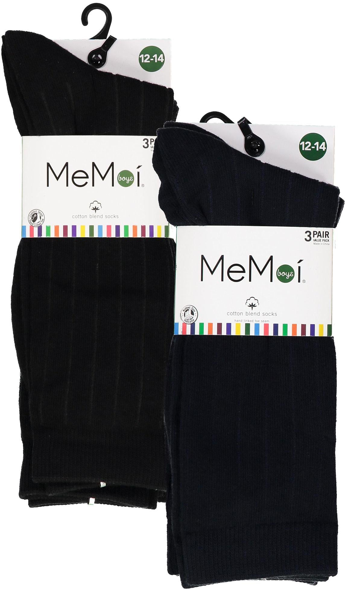 Memoi Boys Cotton Ribbed Dress Socks 3 Pack - MK-10950 Memoi Boys Cotton Ribbed Dress Socks 3 Pack - MK-10950
