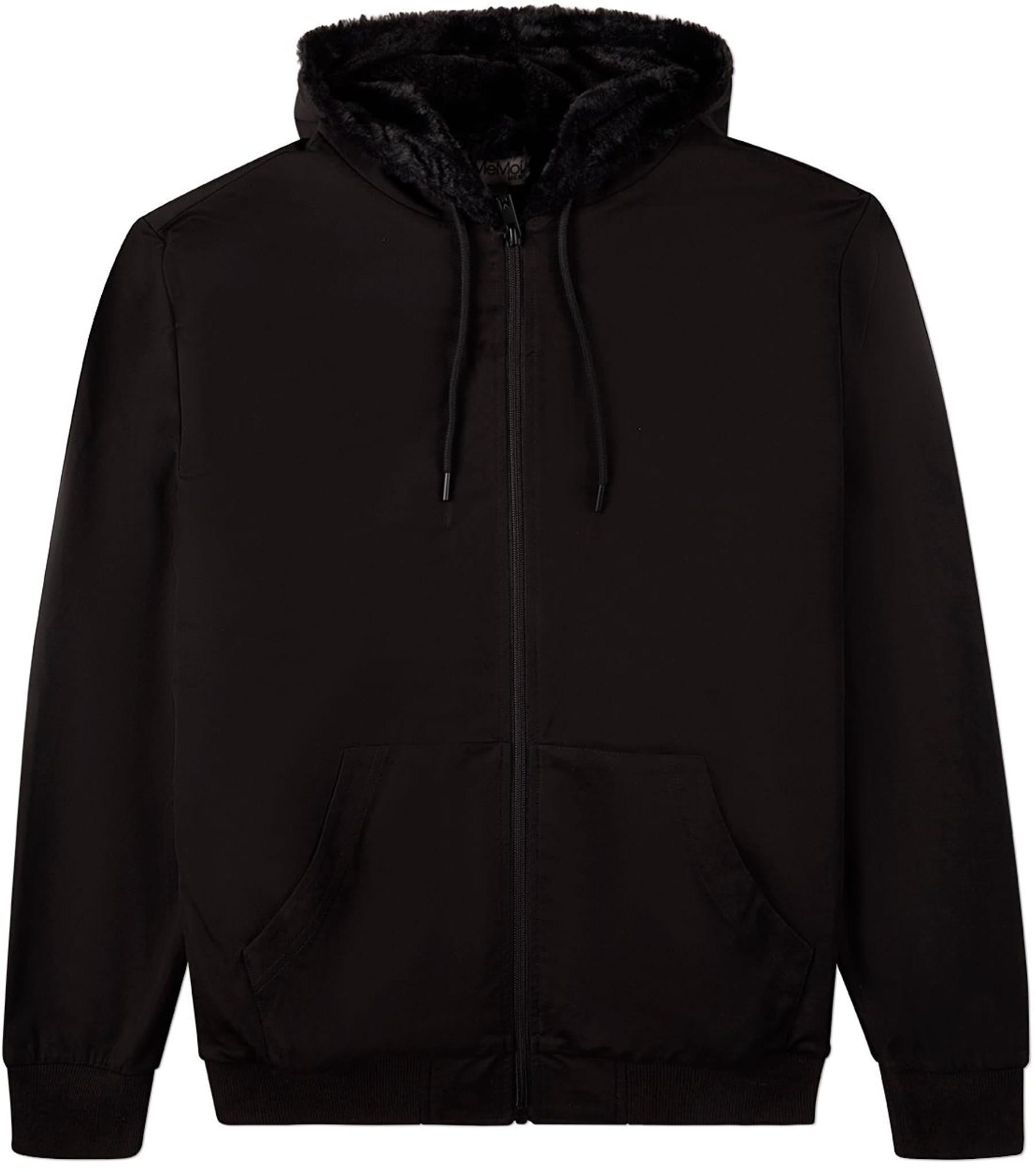 Memoi Mens Faux Fur Zip Up Hoodie - MBJ-005