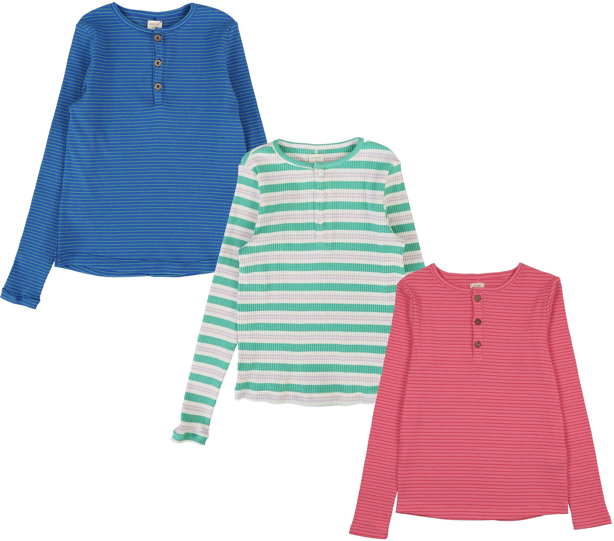 Lil Legs Camp Scouts Collection Girls Long Sleeve Basic Stripe Henley T-shirt - BSHLS Lil Legs Camp Scouts Collection Girls Long Sleeve Basic Stripe Henley T-shirt - BSHLS