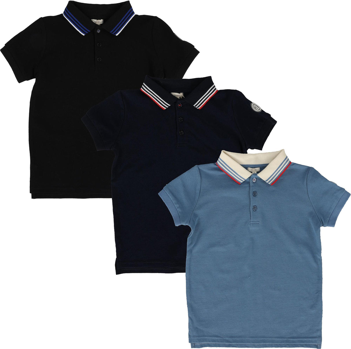 Lil Legs Boys Multi Stripe Collar Short Sleeve Polo Shirt - PMSCP Lil Legs Boys Multi Stripe Collar Short Sleeve Polo Shirt - PMSCP