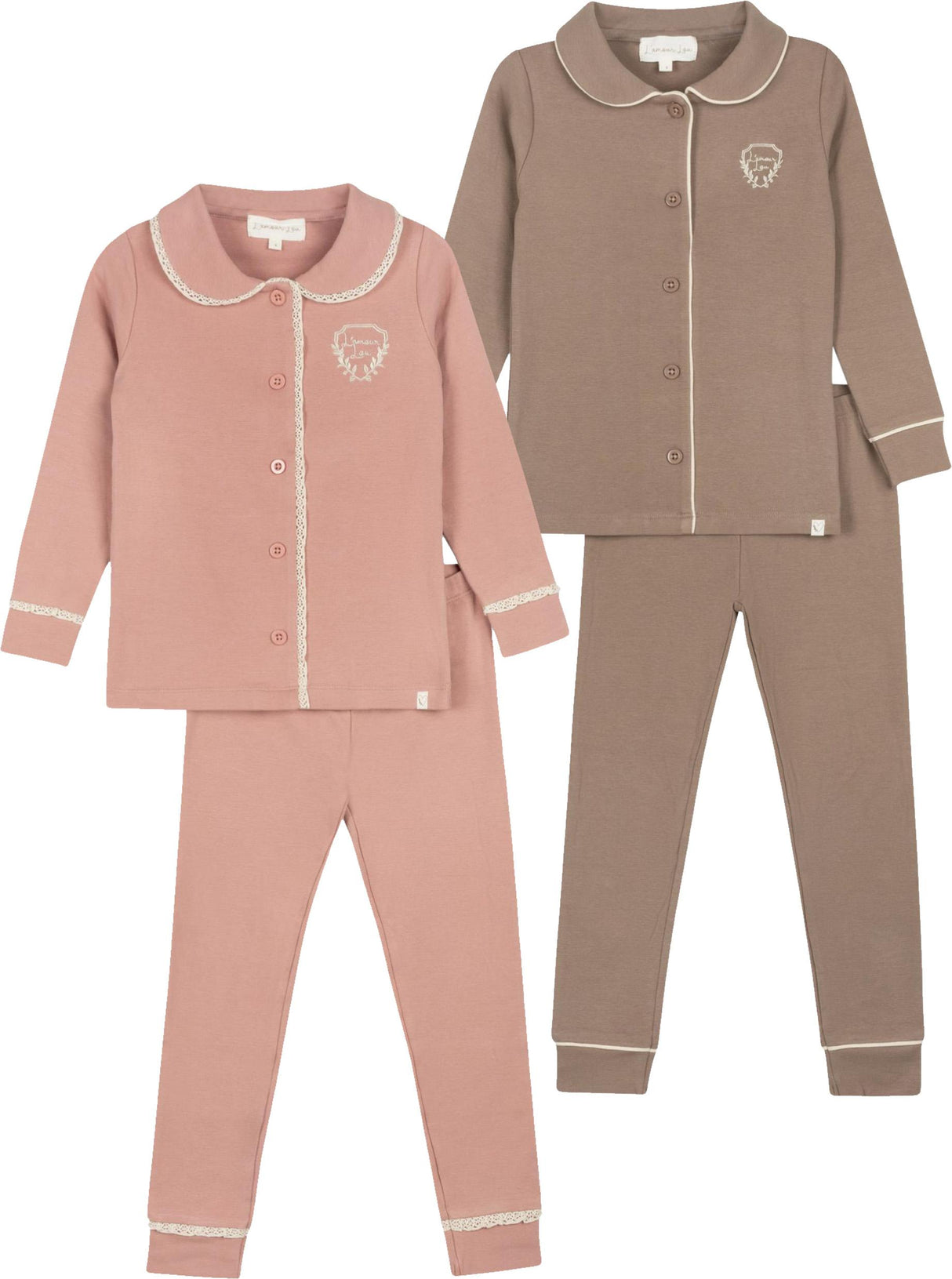 L'amour Lou Boys Girls Grandpa Emblem Cotton Pajamas - LLFW07 L'amour Lou Boys Girls Grandpa Emblem Cotton Pajamas - LLFW07
