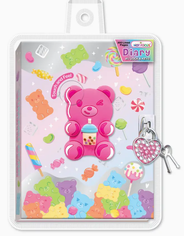 Hot Focus Gummy Bear Diary with Lock & Keys - 251GB Hot Focus Gummy Bear Diary with Lock & Keys - 251GB