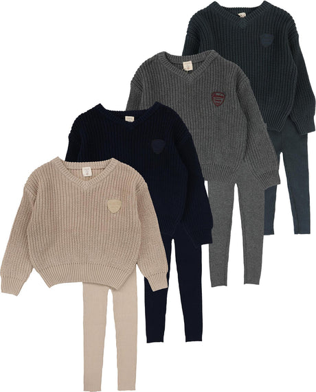 Analogie by Lil Legs Knit Collection Baby Toddler Boys Knit V-Neck Outfit - DKVNTS Analogie by Lil Legs Knit Collection Baby Toddler Boys Knit V-Neck Outfit - DKVNTS