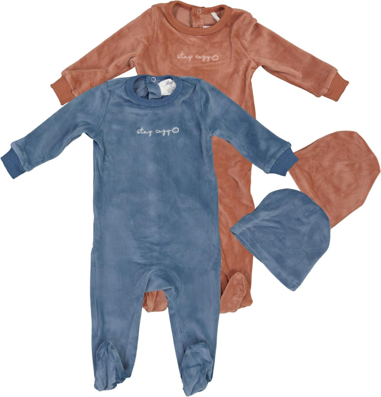 Pouf Baby Boys Girls Velour Footie & Beanie Set - Stay Cozy Pouf Baby Boys Girls Velour Footie & Beanie Set - Stay Cozy