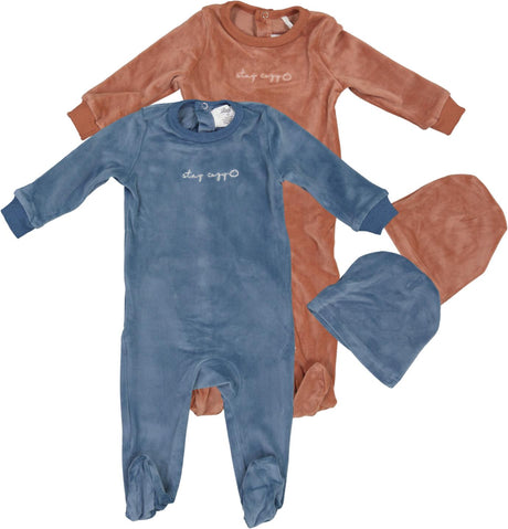 Pouf Baby Boys Girls Velour Stretchie & Beanie Set - Stay Cozy Pouf Baby Boys Girls Velour Stretchie & Beanie Set - Stay Cozy