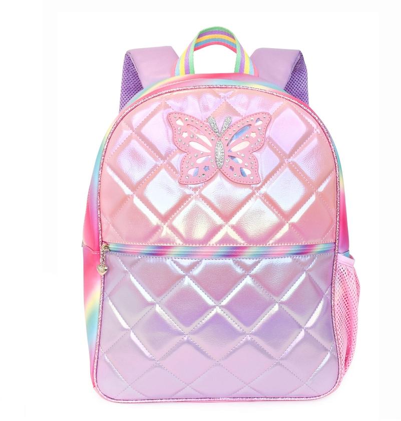 OMG Butterfly Metallic Quilted Backpack & Pencil Case Set - BFLY-SBP22 OMG Butterfly Metallic Quilted Backpack & Pencil Case Set - BFLY-SBP22