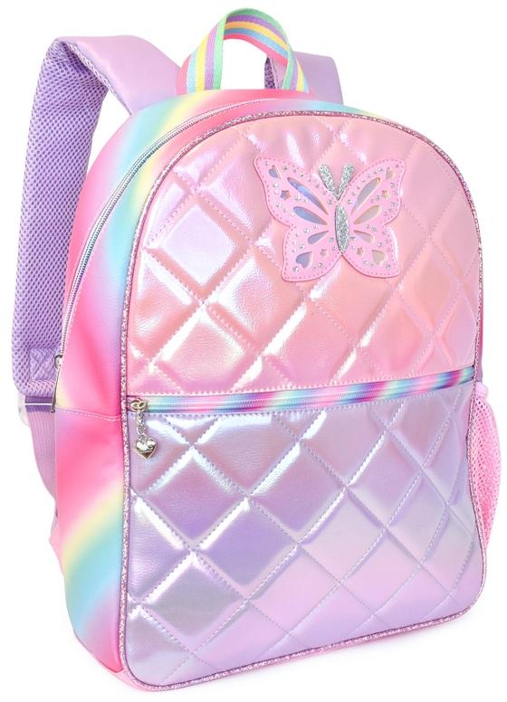 OMG Butterfly Metallic Quilted Backpack & Pencil Case Set - BFLY-SBP22 OMG Butterfly Metallic Quilted Backpack & Pencil Case Set - BFLY-SBP22