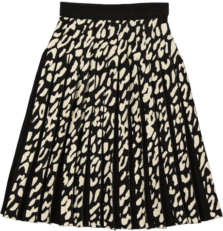 Noni Teens Womens Leopard Accordian Pleated Knit Skirt - WB3CYT2200A