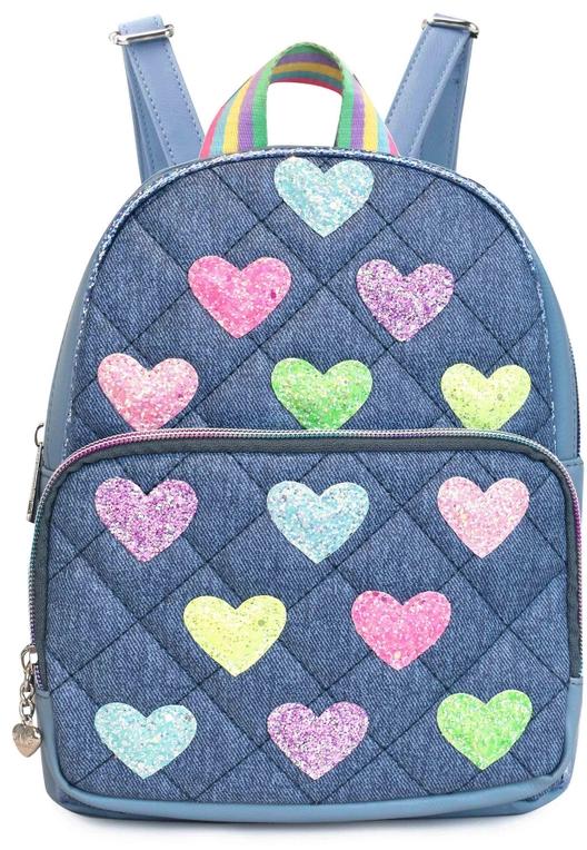 OMG Heart Patch Denim Mini Backpack - HRT-MB519 OMG Heart Patch Denim Mini Backpack - HRT-MB519