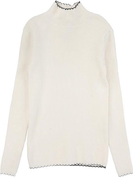 Lil Legs Loungewear Collection Girls Scalloped Knit Mock Turtleneck - LSKMN Lil Legs Loungewear Collection Girls Scalloped Knit Mock Turtleneck - LSKMN