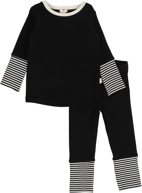 Lil Legs Loungewear Collection Boys Girls Striped Cuff Cotton Pajamas - LSALS Lil Legs Loungewear Collection Boys Girls Striped Cuff Cotton Pajamas - LSALS