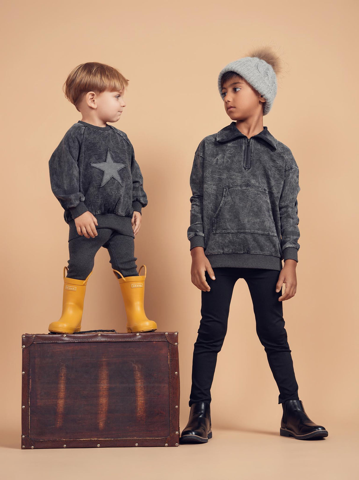 Teela Boys Mineral Wash Long Sleeve Polo Shirt - 21-074 Teela Boys Mineral Wash Long Sleeve Polo Shirt - 21-074