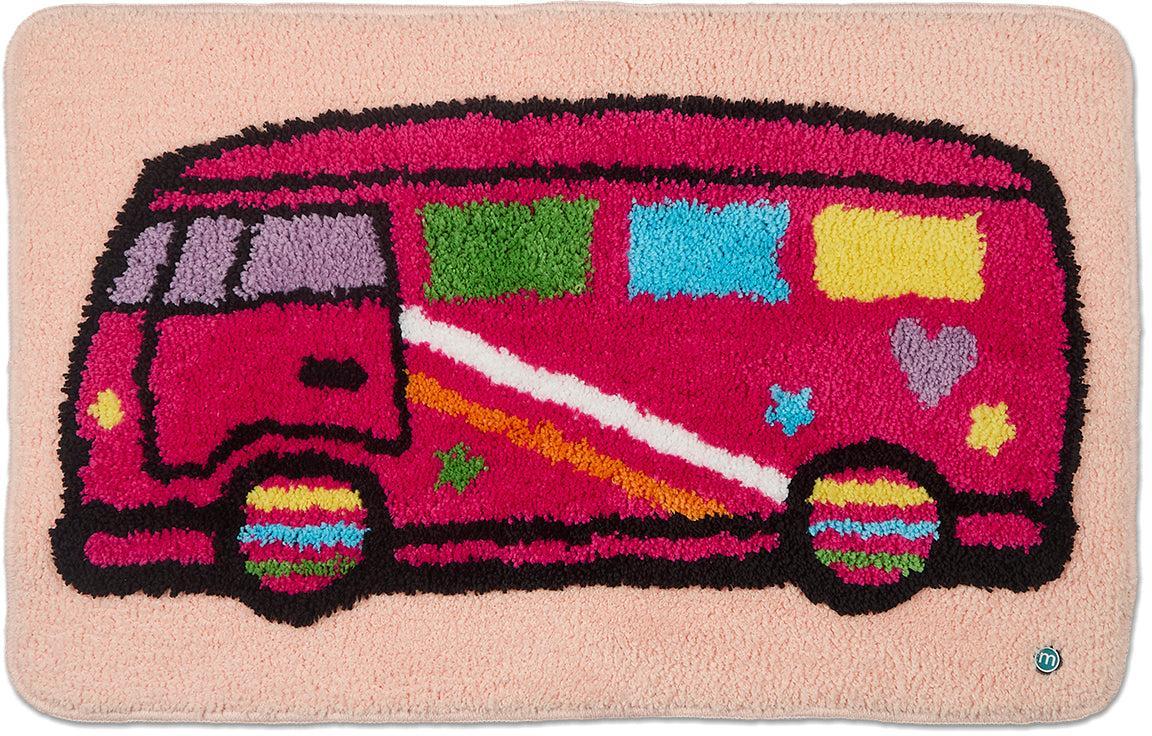 Memoi Girls Plush Tufted "Happy Camper" Bedside Camp Mat - MAC-016 Memoi Girls Plush Tufted "Happy Camper" Bedside Camp Mat - MAC-016