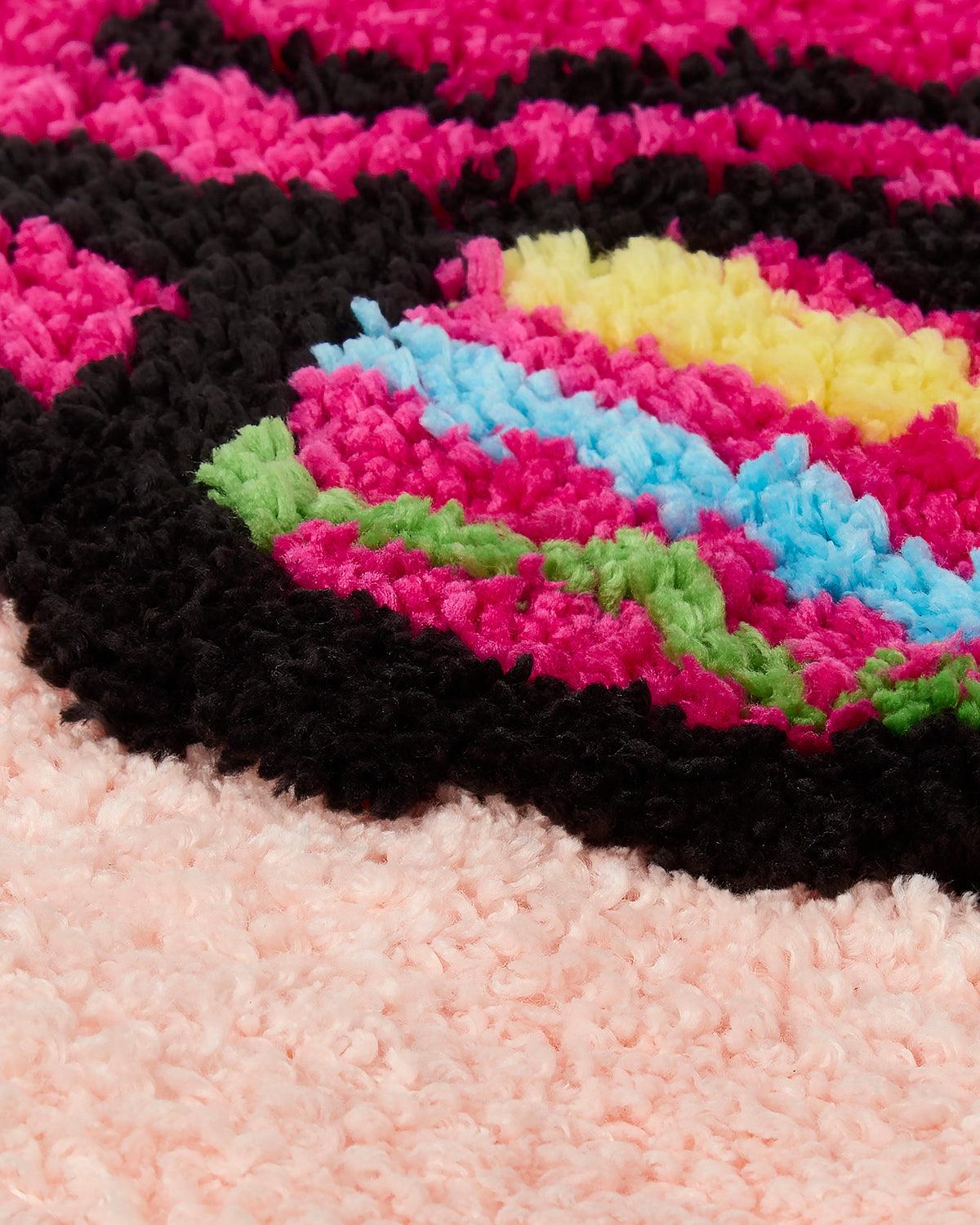 Memoi Girls Plush Tufted "Happy Camper" Bedside Camp Mat - MAC-016 Memoi Girls Plush Tufted "Happy Camper" Bedside Camp Mat - MAC-016