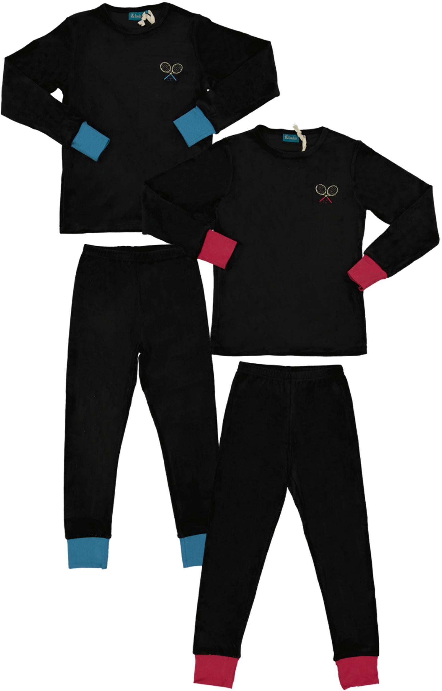 LayLay Boys Girls Tennis Racket Velour Pajamas - 144JS