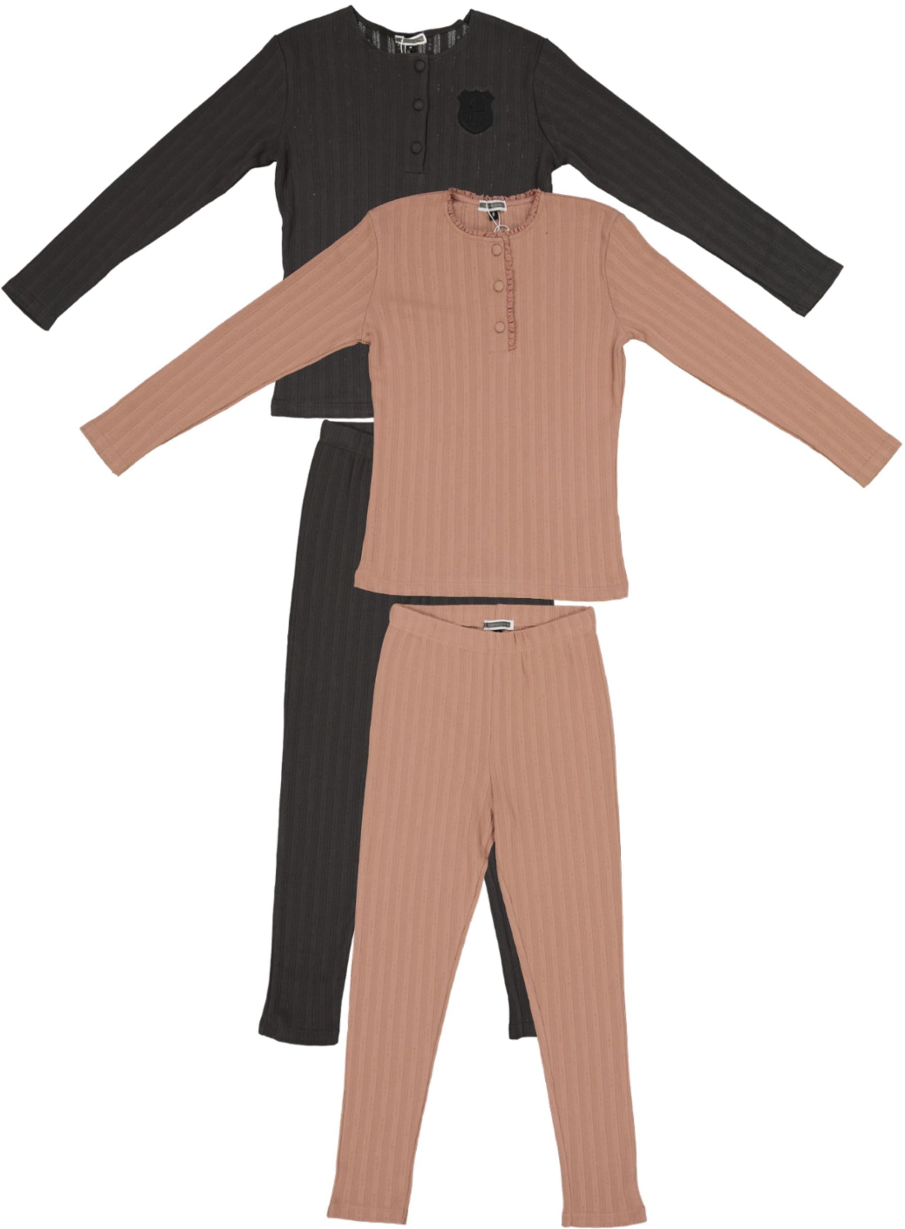 Whipped Cocoa Boys Girls Pointelle Cotton Pajamas - WB5CY2813E