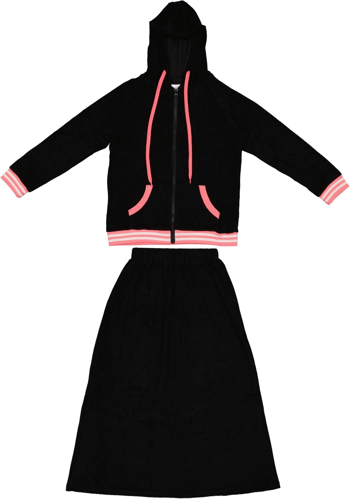 LandsKID Womens Varsity Zippered Lightweight Terry Outfit - BR2-VAR LandsKID Womens Varsity Zippered Lightweight Terry Outfit - BR2-VAR