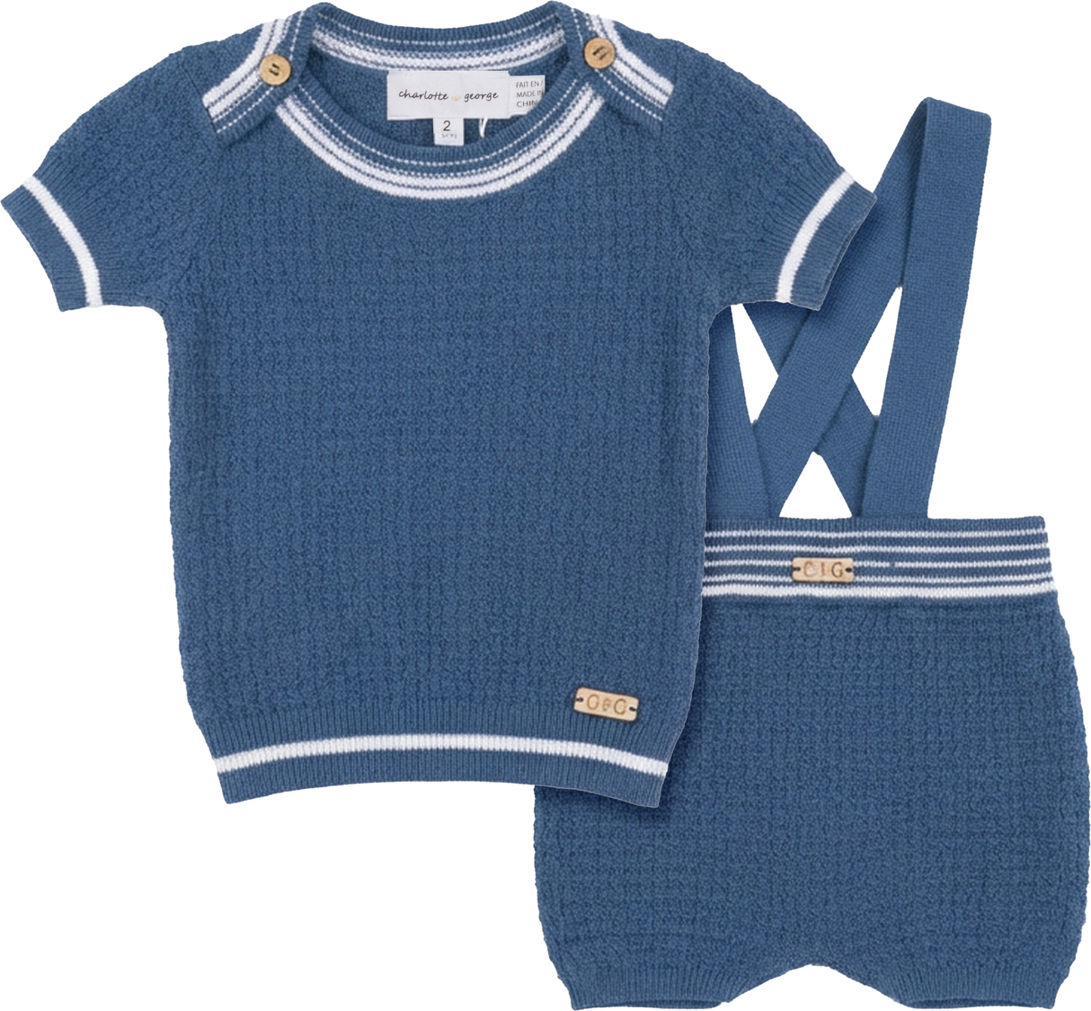 Charlotte & George Baby Boys Knit Outfit - SB6CP7356E Charlotte & George Baby Boys Knit Outfit - SB6CP7356E