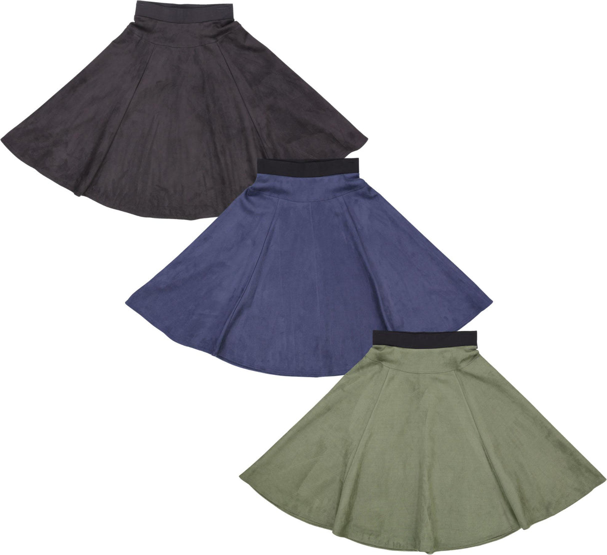 Paniz Womens Suede A-Line Skirt - SK490-1 Paniz Womens Suede A-Line Skirt - SK490-1