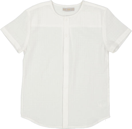 N° 18 Kids Boys Textured Grid Short Sleeve Dress Shirt - SB3CY2017