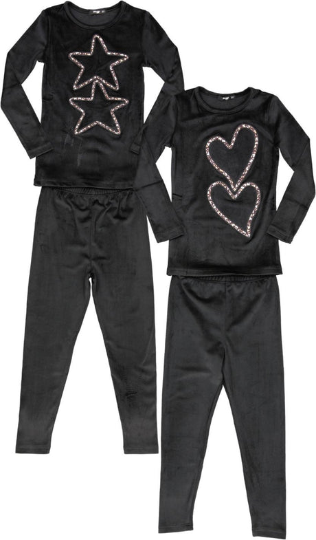 Noggi Boys Girls Velour Heart / Star Pajamas - 213009