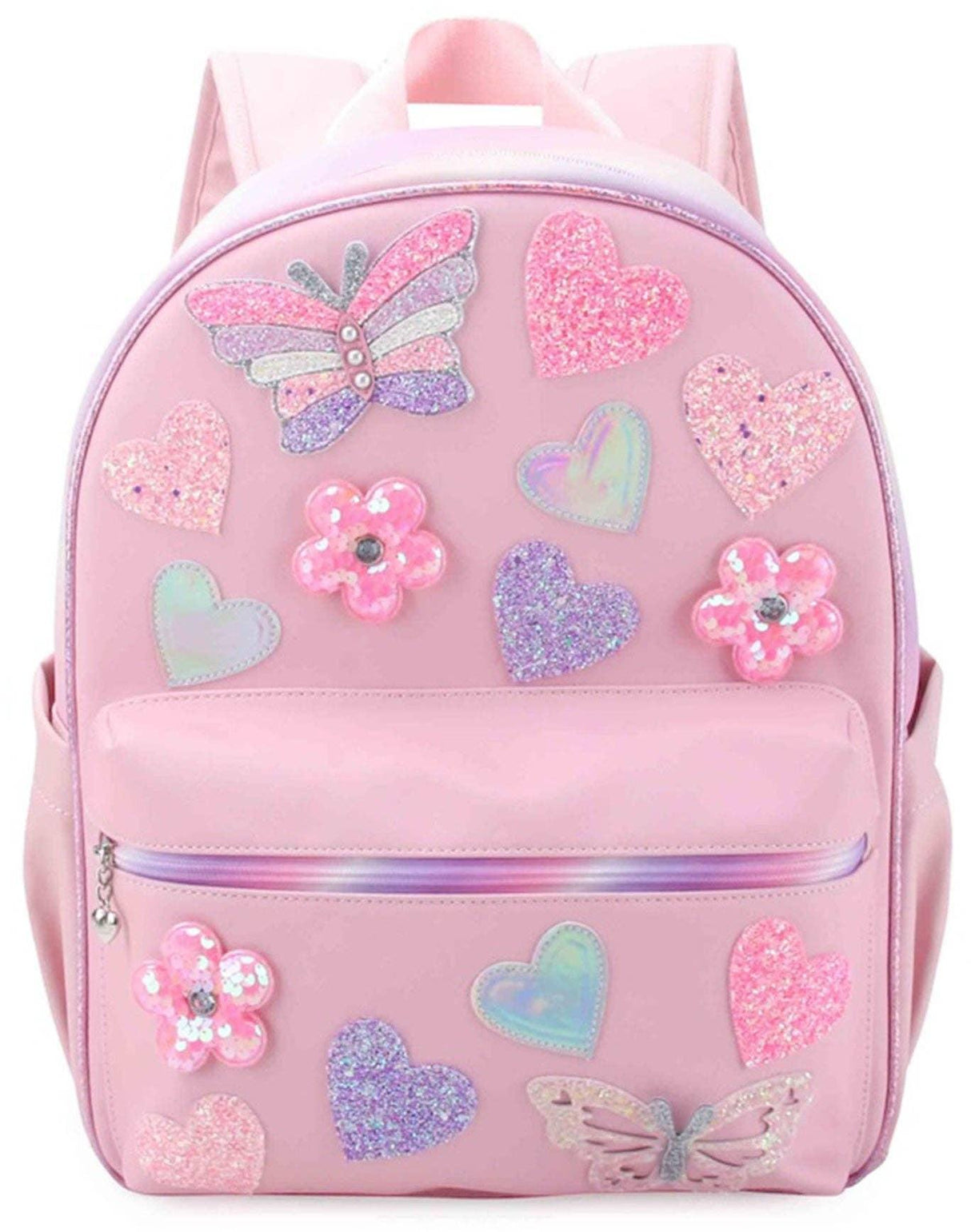 OMG Butterfly, Heart, Daisy Patched Backpack - BFY-SB295 OMG Butterfly, Heart, Daisy Patched Backpack - BFY-SB295