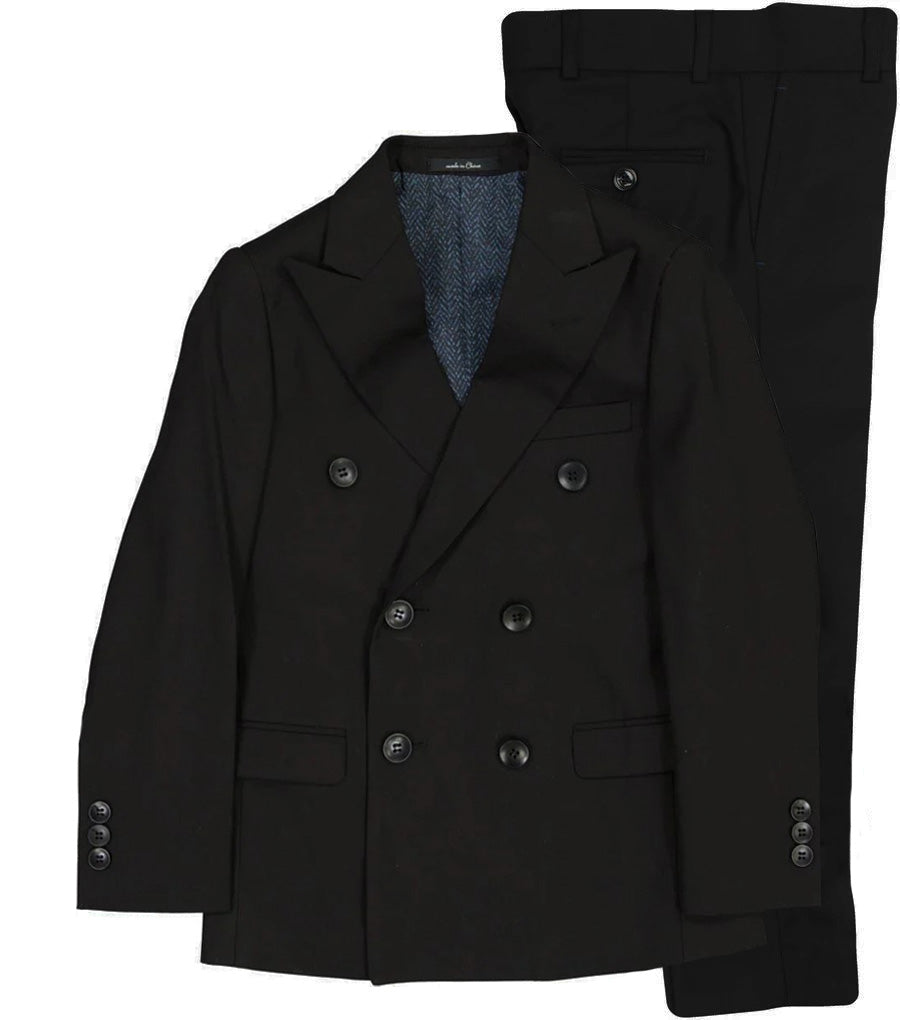 T.O. Collection Boys Black Double Breasted Suit Separates - 3822-36 T.O. Collection Boys Black Double Breasted Suit Separates - 3822-36