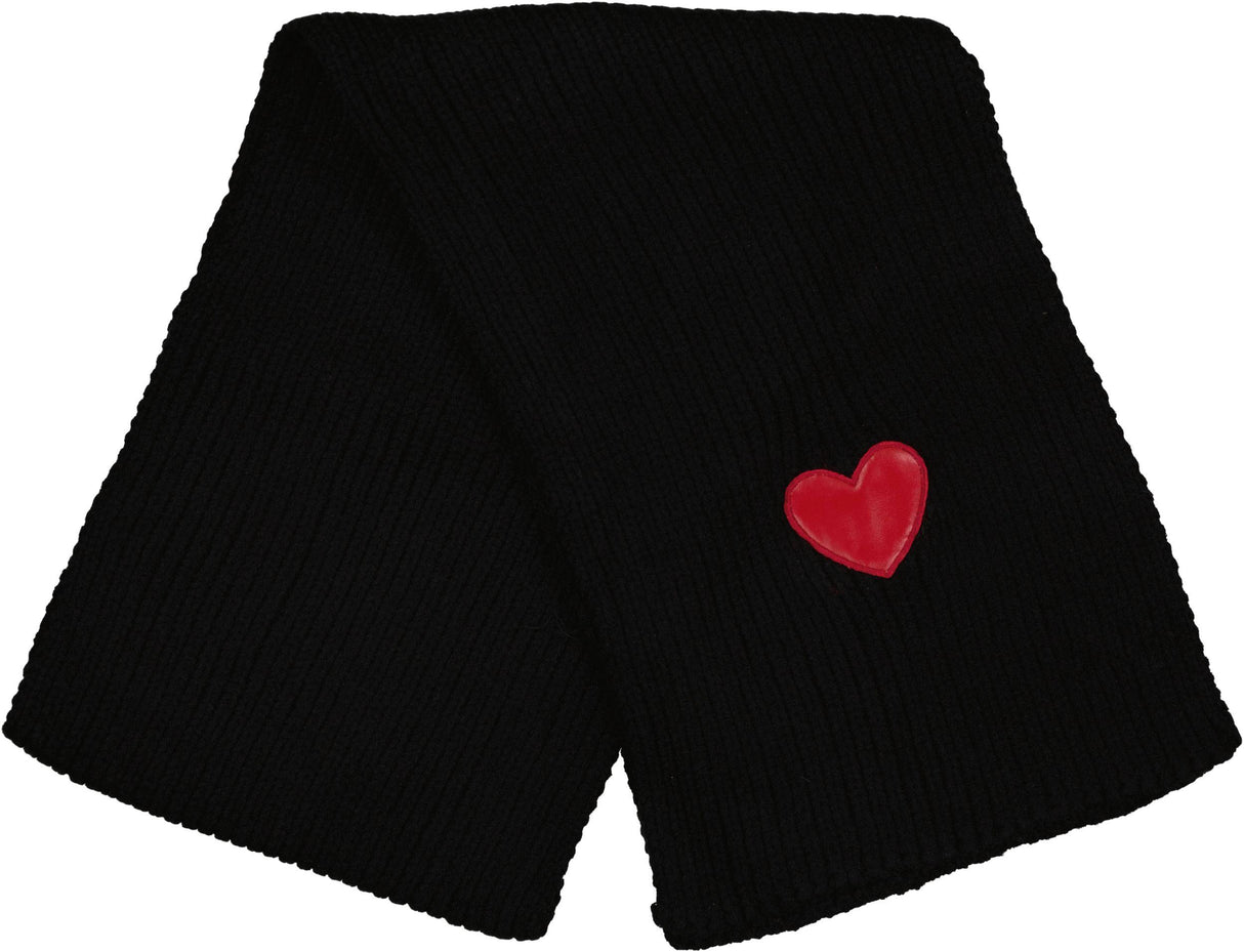 Dacee Leather Heart Knit Scarf - SF32A Dacee Leather Heart Knit Scarf - SF32A
