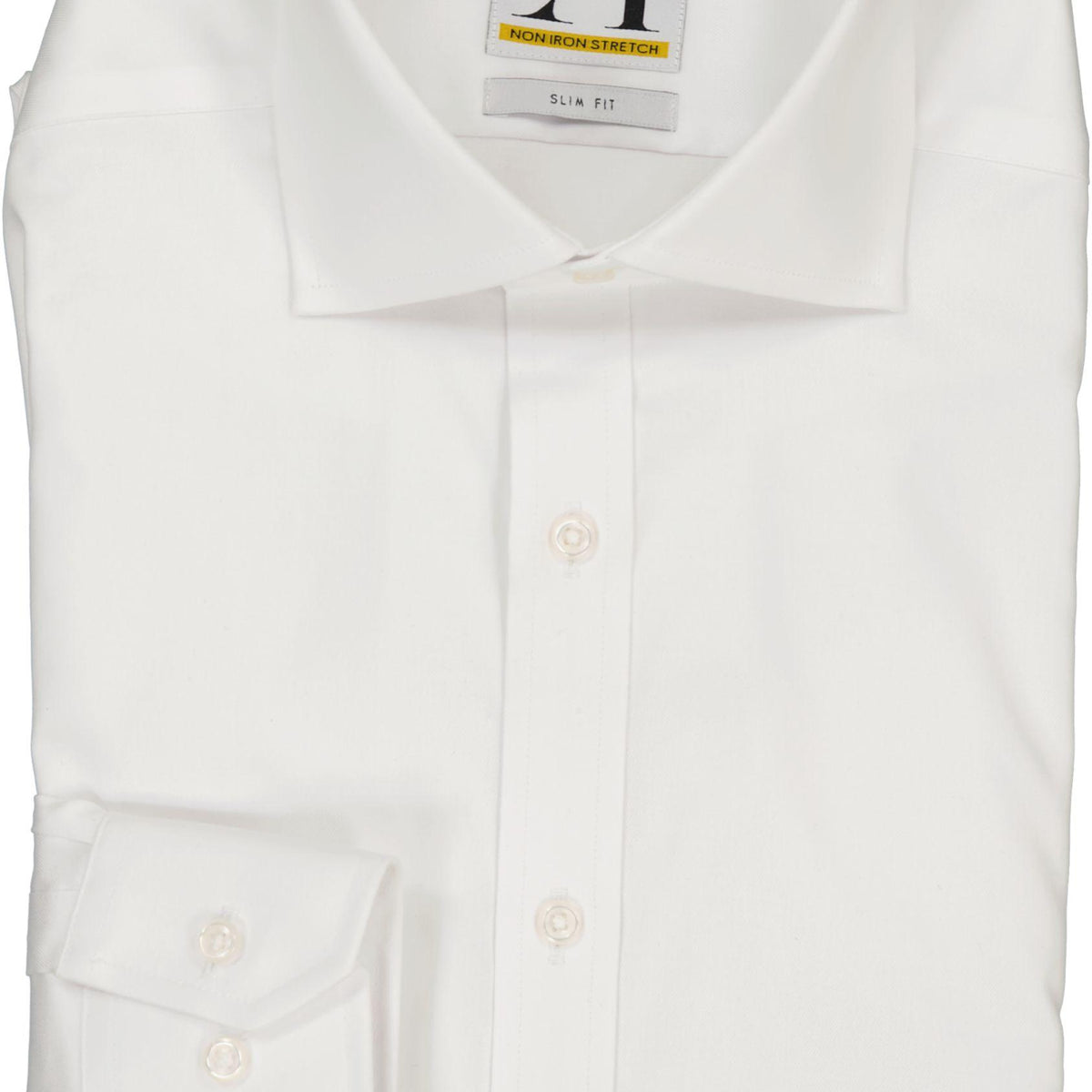 Alviso Mens White Long Sleeve 100% Cotton Non-Iron Stretch Dress Shirt –  ShirtStop