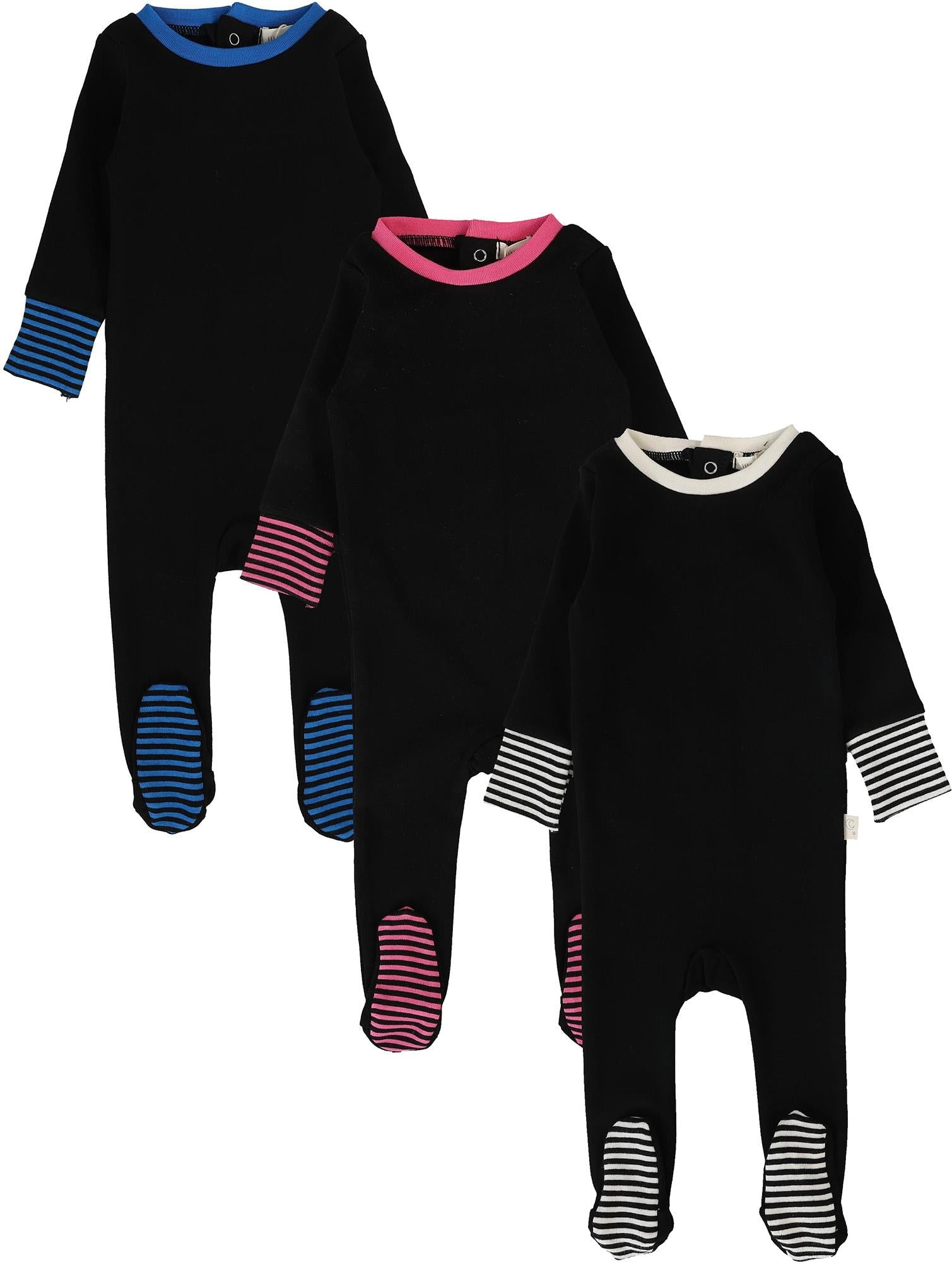 Lil Legs Loungewear Collection Baby Boys Girls Striped Cuff Cotton Stretchie - LSAF