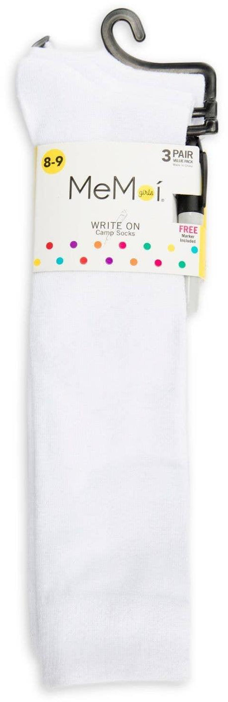 Memoi Girls Write-on Camp Socks with Marker 3 Pack - Promo 710
