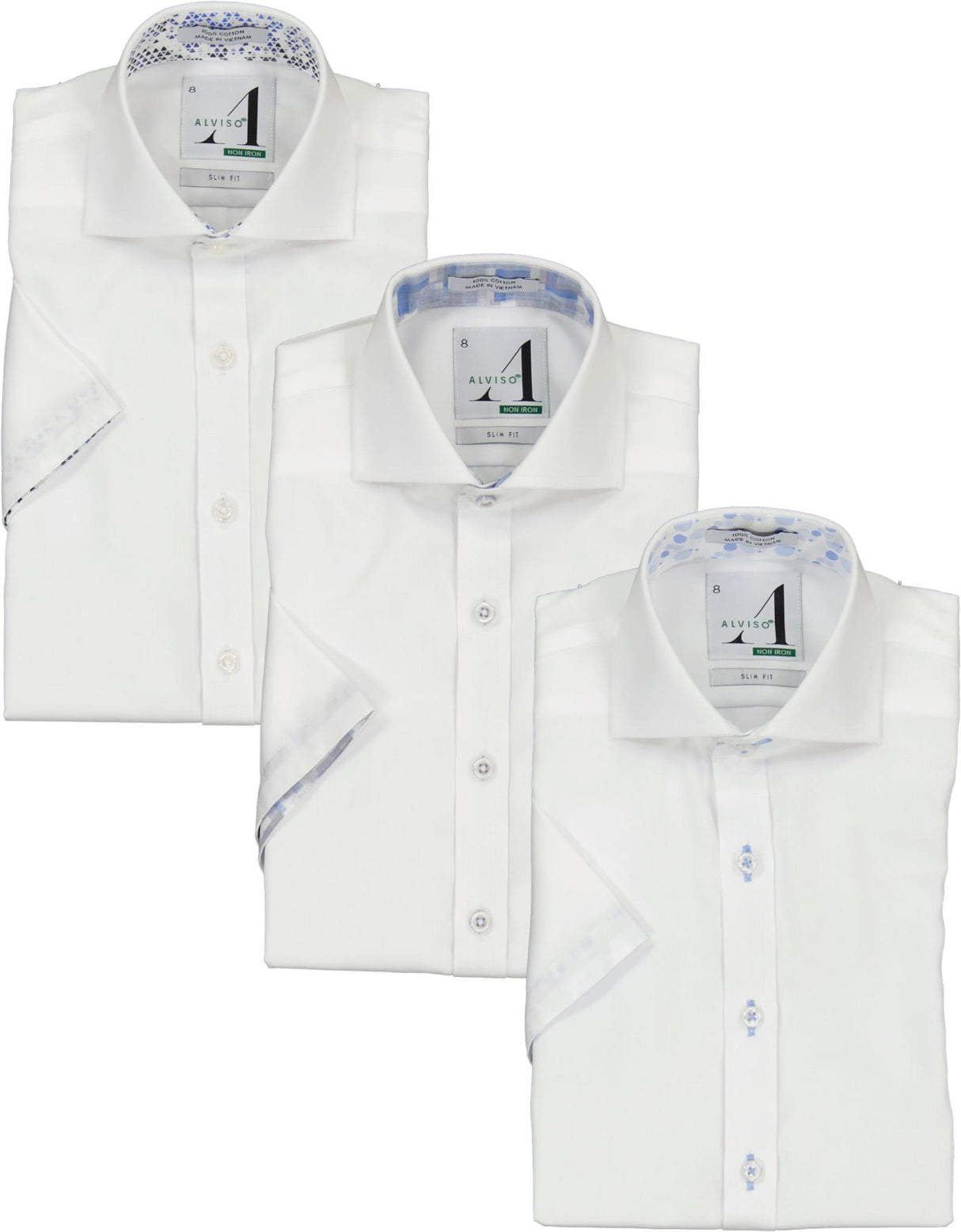 Alviso Boys Short Sleeve Dress Shirt with Contrast - Spring 2025 Alviso Boys Short Sleeve Dress Shirt with Contrast - Spring 2025