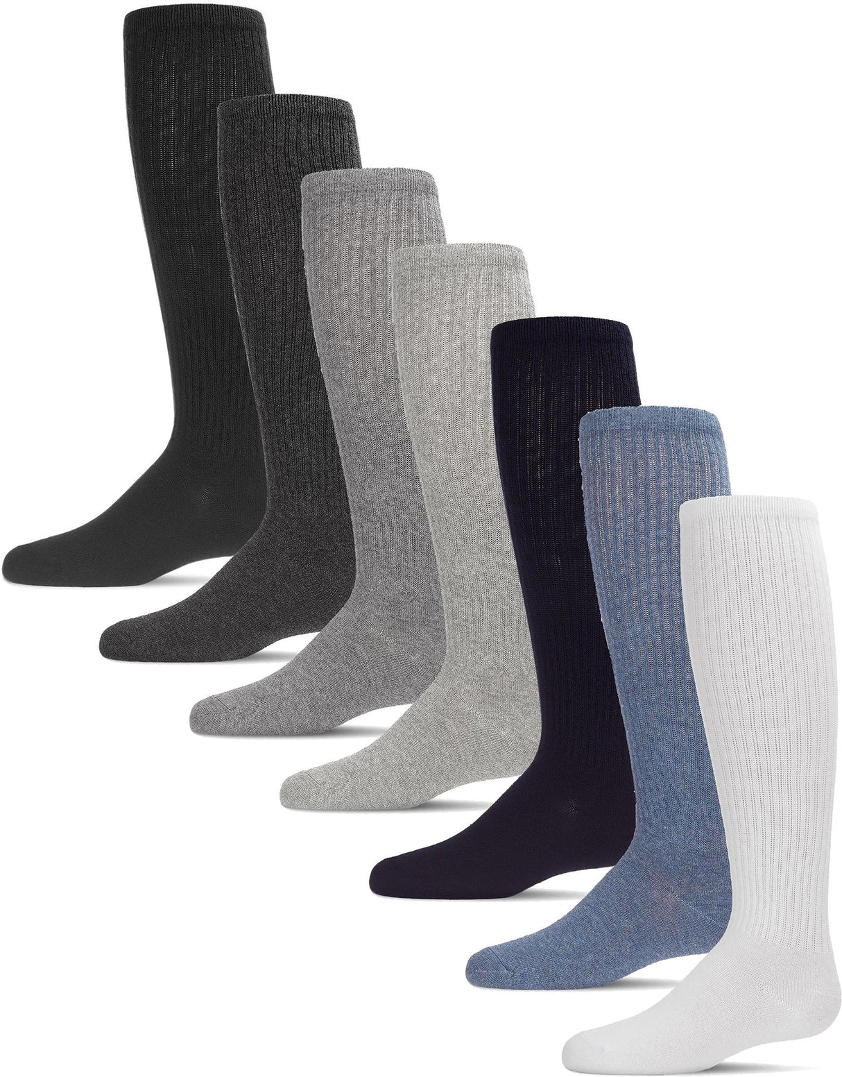 Spot On Basics by Memoi Girls Athletic Ribbed Cotton Knee Socks - SP-1040 Spot On Basics by Memoi Girls Athletic Ribbed Cotton Knee Socks - SP-1040