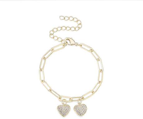 Tiny Gem Girls Pave Heart Bracelet - TG1069 Tiny Gem Girls Pave Heart Bracelet - TG1069