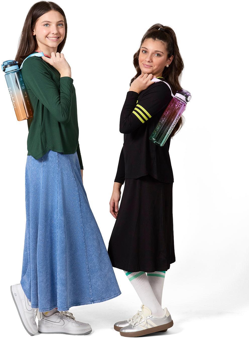 Memoi Teens Girls Snap-Front Varsity Long Sleeve T-Shirt - MKC-106 Memoi Teens Girls Snap-Front Varsity Long Sleeve T-Shirt - MKC-106