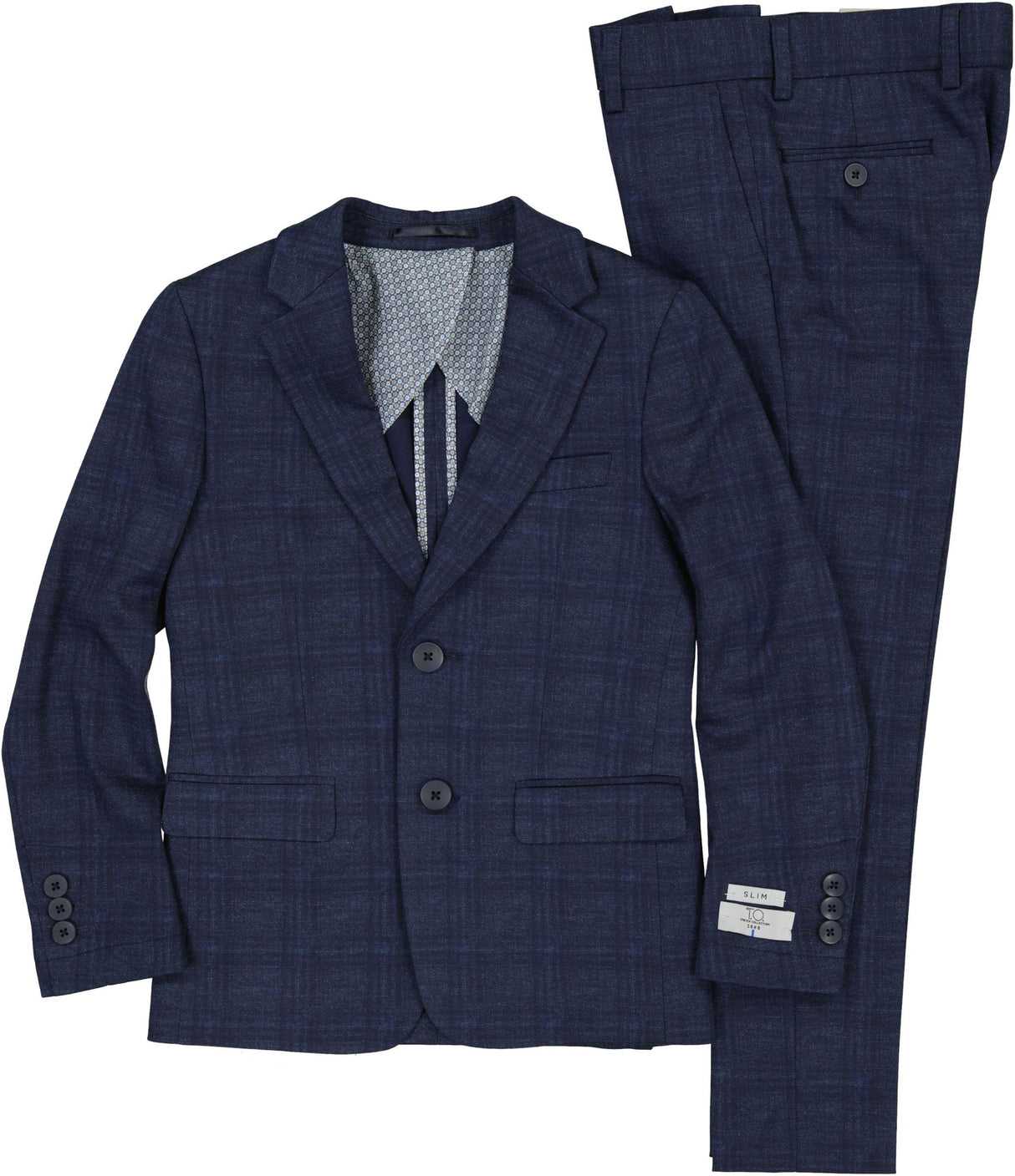 T.O. Collection Boys Blue Soho Stretch Knit Fashion Suit - 9131-431 T.O. Collection Boys Blue Soho Stretch Knit Fashion Suit - 9131-431