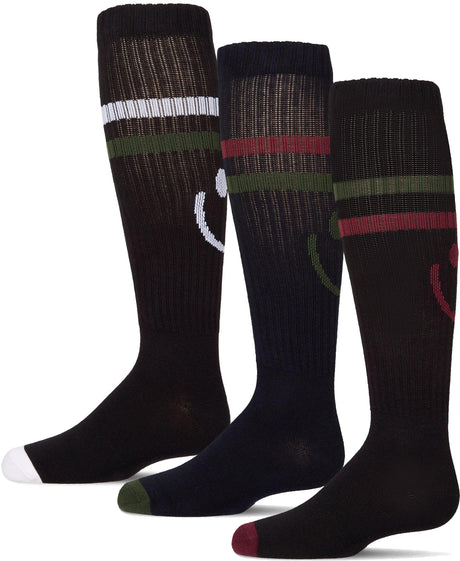 Memoi Girls Smile Stripe Knee Socks - MKF-7197 Memoi Girls Smile Stripe Knee Socks - MKF-7197